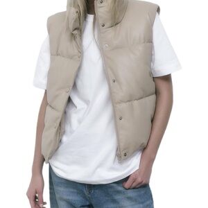 Women’s Tan Puffer Vest
